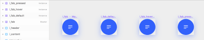 The Master and the three instances of the i_fab: default, hover and pressed.