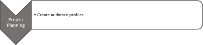 Flow graph showing the different processes, specifically project planning and creating audience profiles