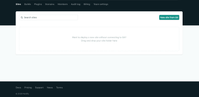 Screenshot of the dashboard to create a project