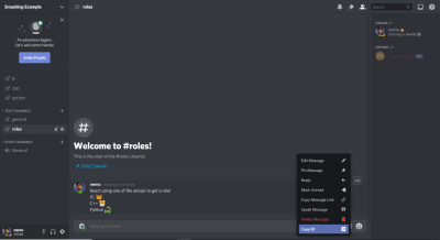 Copy ID option in Discord