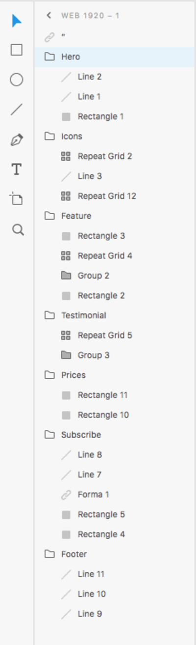 grouping section elements into folders