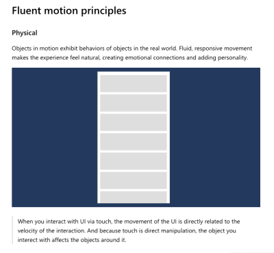 Screenshot of the Fluent's first motion principle