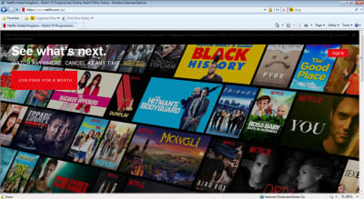 Screenshot of Netflix homepage