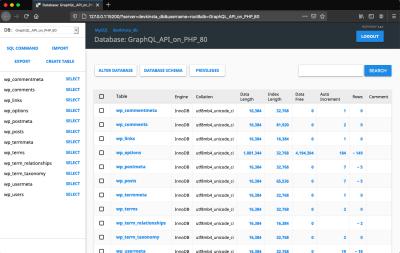 Managing the DB with Adminer