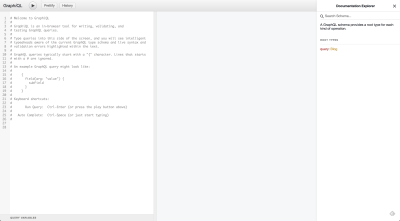  A screenshot of GraphQL's GraphiQL schema explorer tooling