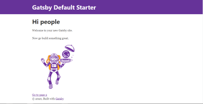 Gatsby default landing page