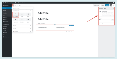 Column Layout in Gutenberg