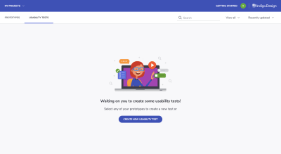 Indigo.Design usability tests dashboard