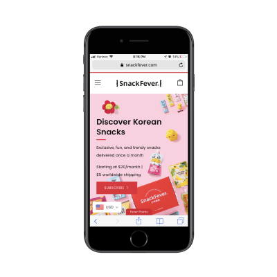 SnackFever home page