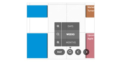 You can zoom in for a detailed day view, or zoom out to view a monthly forecast.