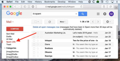 The Gmail spam folder