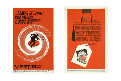 Posters for the films ‘Vertigo’ and ‘Advise & Consent’