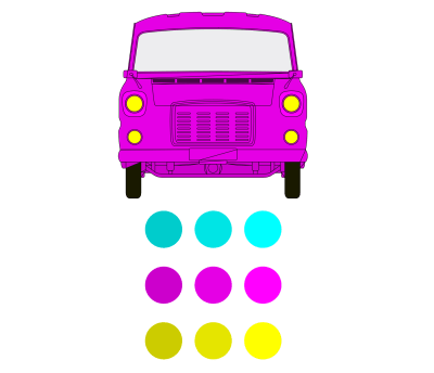 design in RGB (red, green, and blue)