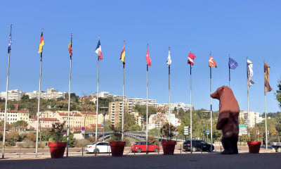 The gigantic bear statue outside of the Cité Centre de Congrès de Lyon, which was the venue for TPAC 2018.