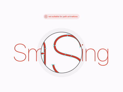 Outlined fonts are not suitable for self-drawing effects with Path Animator