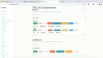 Different button styles for Tispr application.