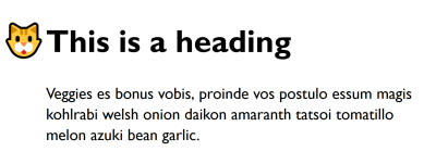  Heading with a cat emoji to the left of it
