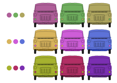 In a split complementary palette, two colors on either side of the complementary on the color wheel are used.