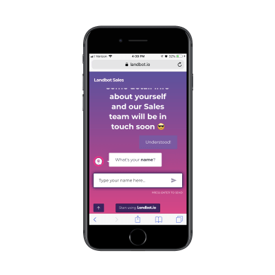 Landbot contact chatbot