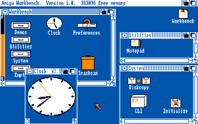 Examples of first colored icons used by Amiga Workbench