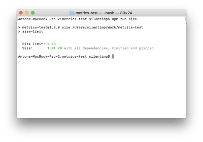 A screenshot of the terminal; the size of the file is less than the limit and is shown as green