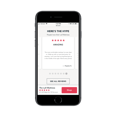 Lull Google customer reviews on mobile