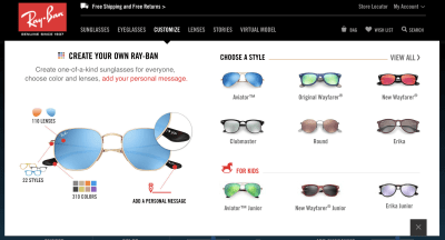 Rayban glasses configurator