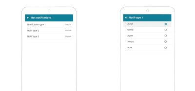 In our monitoring app, when the user clicks on “notification type 1”, it opens a list view with the options.