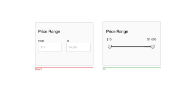 Sliders are good for touch interfaces because they allow users to specify a range without typing.