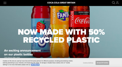 Screengrab of Coca-Cola’s cookie consent notice with ‘accept all cookies’ highlighted