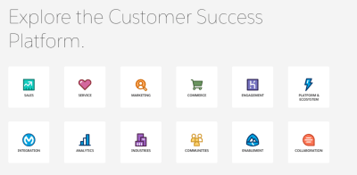 An example of a ‘customer success platform' with 12 options to choose from