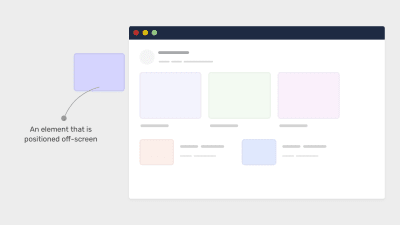 An element that is positioned off-screen shown on the left