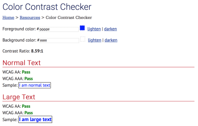 WebAIM Color Contrast Checker