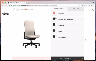 Vitra’s chair configurator