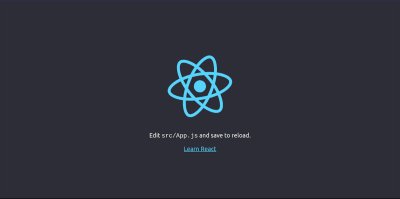 React home page after installation