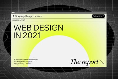 Screenshot of the first slide from the Shaping Design Web Design in 2021 report by Editor X