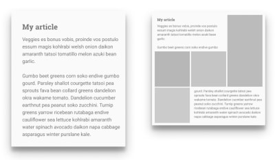 A diagram showing some content on one side, which is then displayed in different boxes of the grid