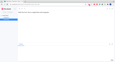 this image shows 'Hello Test User!, this is a simple web component'