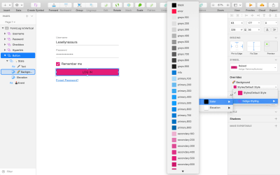 Change the text color of a form's active elements to the product's primary color using Overrides