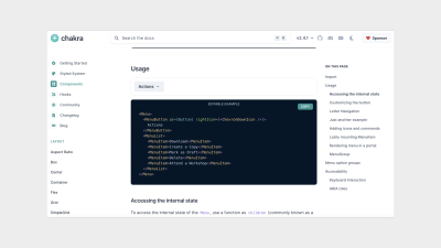 Screenshot of Chakra UI documentation