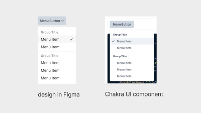 Screenshot showing two filter menu components