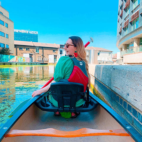 Canoeing through Little Venice | in the canoe