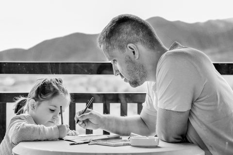 Father daughter drawing