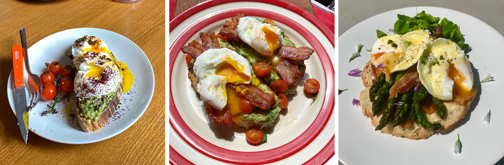 poached eggs on sourdough