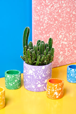 What is terrazzo? A terrazzo plant pot