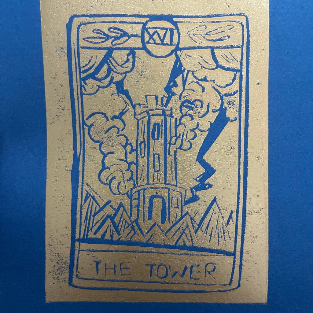 Tarot Card Linocut Workshop, Manchester