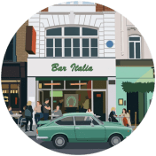 Bar Italia on Frith Street — illustration