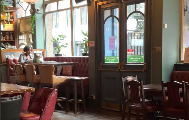 Inside a traditional pub on the Soho food hunt route