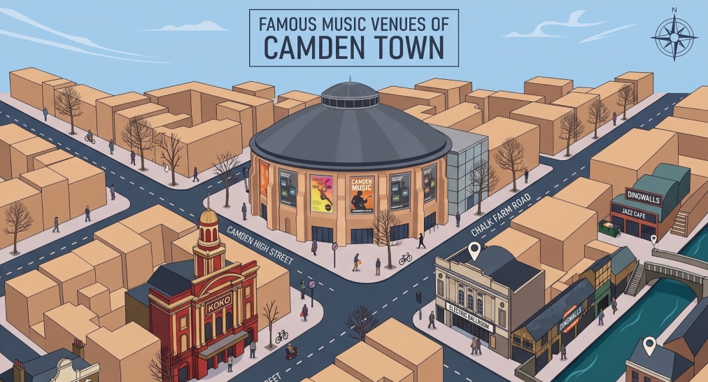 An illustrated map of Camden