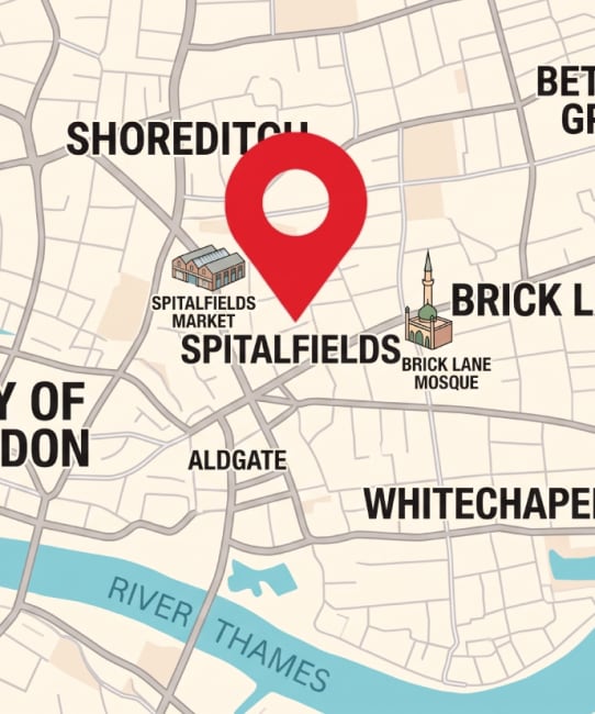 Illustrated map of Spitalfields